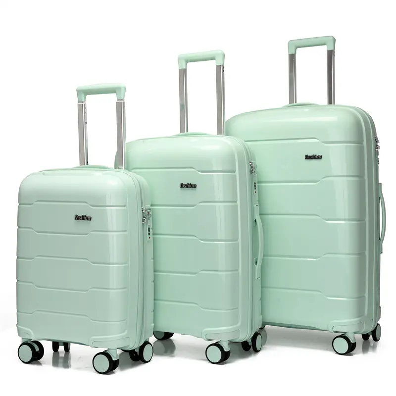 KOOWO Vente en gros OEM/ODM de qualité supérieure Trolley Bagages 3 pcs Avion Coque rigide Voyage personnalisé PP Bagages Valise Ensemble