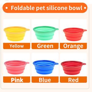 Venda quente Folding Silicone Dobrável Dog Cat Viagem Ao Ar Livre Portátil Dobrável Água Potável Alimentação Food Bowl para Pet Dogs - Product Image 3