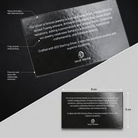 Certificat d'authenticité personnalisé avec logo en feuille d'argent de luxe, finition brillante