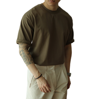 Sorona Cooling Feel T-shirts surdimensionnés pour hommes T-shirt 260gsm pour homme Couleur vert olive