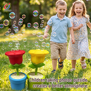 Macchina per <span class=keywords><strong>Bolle</strong></span> Elettronica Chengji per Bambini, Giocattolo Estivo da Esterno, Simulatore di Rosa Colorata, Macchina Elettrica per <span class=keywords><strong>Bolle</strong></span> a Forma di Fiore - Product Image 2