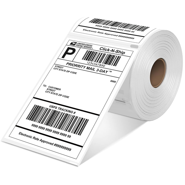 Discount Wholesale DYMO Compatible 4x6 Thermal Shipping Labels, 103x159mm Black Mark, 220/Roll, Water/Oil/Scratch Proof