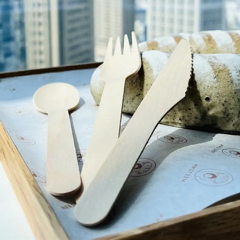 使い捨て木製カトラリーセット木製スプーンフォークナイフ