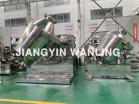 Mélangeur vertical à tambour rotatif 3D en acier inoxydable WLS pour poudres chimiques, capacité de 1000 L, entraînement par moteur