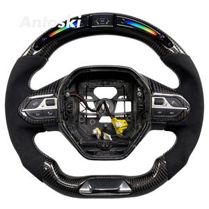 Volant <span class=keywords><strong>sport</strong></span> pour E208 <span class=keywords><strong>308</strong></span> E308 408 E408 508 E508 <span class=keywords><strong>GT</strong></span>, personnalisé, en daim noir, véritable fibre de carbone, avec écran LED intelligent - Product Image 1