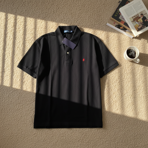 Polo da Uomo di Alta Qualità con Logo Ricamato, in Cotone Pregiato, Semplice e alla Moda con Colletto - Product Image 3