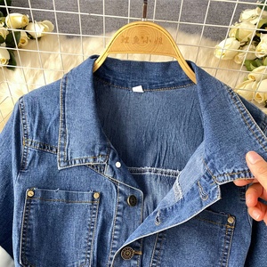 Nuova arrivata cintura estiva da donna con collo a Polo blu semplice Modulare abiti lunghi in <span class=keywords><strong>Denim</strong></span> - Product Image 6