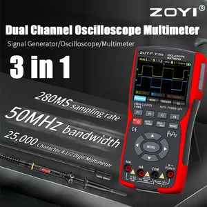 Oscilloscope numérique 2 canaux ZOYI ZT-703S, multimètre, générateur de signaux - Product Image 3