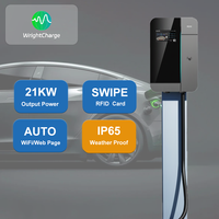 WiFi / Pour borne de recharge murale EV 21kW, montage mural, Type 1, bâtiment commercial, homologué CE, carte RFID, application intelligente, CB, nouveau, IP65, 380V