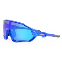 Lunettes de cyclisme polarisées unisexe anti-villain, coupe-vent, à monture intégrale, avec verres interchangeables, pour le VTT et les sports
