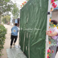 DKB kustom kualitas tinggi cahaya ungu sutra mawar 8ft X 8ft 3D Roll-Up latar belakang elegan dekorasi dinding pernikahan
