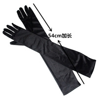 Vente en gros Halloween Opéra Cosplay Gants sexy en satin à manches longues pour femmes avec un doigt complet pour mariage et fête
