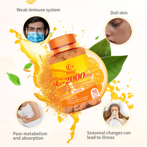 OEM/ODM Vitamin C-2000mg <strong>Tablets</strong> Herbal Extracts for <strong>Adult</strong> Immune Collagen Support Vegan Vitamin for Skin Food Supplements - Product Image 2