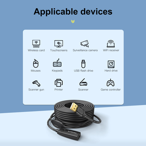 Câble d'extension USB 2.0 actif avec répéteur et amplificateur <span class=keywords><strong>de</strong></span> signal, puce FE1.1S, idéal pour webcam, imprimante, caméra - Product Image 6