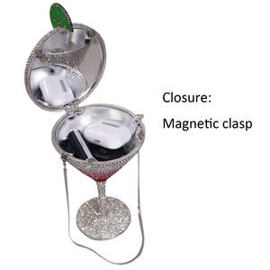 Sac de soirée tendance pour femme, forme verre à <span class=keywords><strong>martini</strong></span>, orné de cristaux et strass, sac à main de créateur idéal pour les soirées - Product Image 6