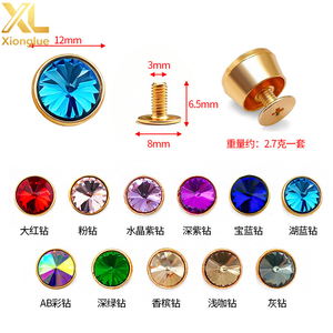 En stock, vis à bain de bainure en alliage d'or et d'argent, rivets, décorations pour vêtements, chaussures, sacs, colliers, cuir, décalcomanies colorées - Product Image 5
