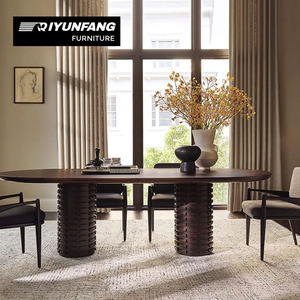 Tavolo da Pranzo Ovale <span class=keywords><strong>in</strong></span> <span class=keywords><strong>Legno</strong></span> Massello Fatto a Mano, Stile Nordico Elegante e Moderno, Ecologico e Stabile per Arredamento Casa e Ristoranti - Product Image 2