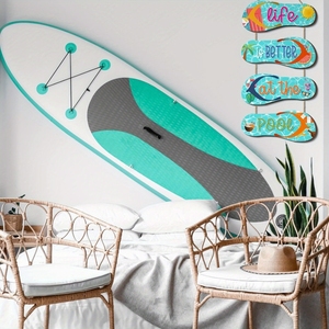 Letrero de Pared de Madera Estilo Art Deco con Diseño de Chanclas de Playa, Decoración de Verano con Cuerdas para Hogar, Hotel, Baño, Cumpleaños, Temática Oceánica - Product Image 4