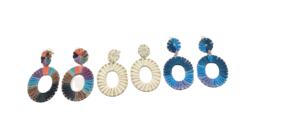 Pendientes de aro de joyería bohemios personalizados para niños, tela de rafia de 18 quilates, chapado en oro satinado, colgante largo, regalo de aniversario de la India - Product Image 4