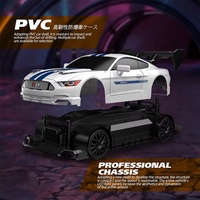Voiture RC à l'échelle 1:24, 4 roues motrices, haute vitesse 30 km/h, lumières LED, gyroscope, télécommande 2,4 GHz, coque en PVC, câble USB électrique