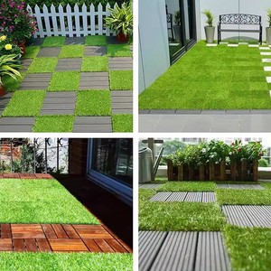 Gazon artificiel direct usine, tapis de gazon synthétique extérieur personnalisé, dalles de terrasse en plastique emboîtables - Product Image 6