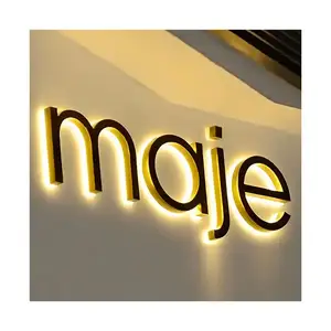 Factory Hot Sales Custom Exterior Outdoor Lighted Signs LED Commercial Logo Outdoor Business Signage Waterproof Backlit Sign