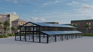 Carpa de Boda de Lujo <span class=keywords><strong>Guyun</strong></span>, Diseño de Estructura de Aluminio Negro, Carpa para Eventos tipo Atrio para 200 a 500 Personas - Product Image 4