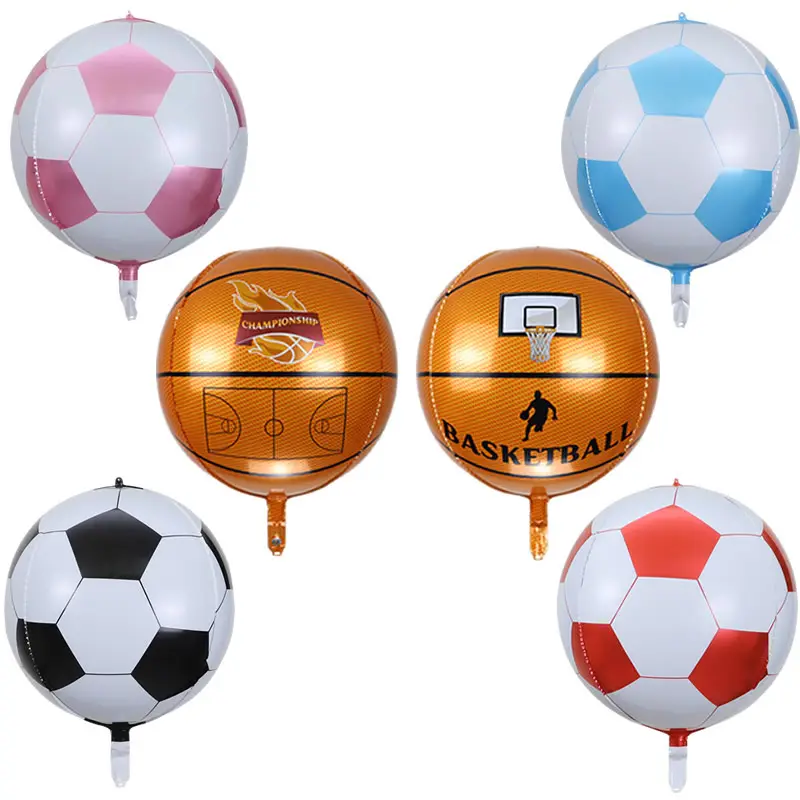 Neues Design 22 Zoll Schwarz Blau Rot 4D Fußball Basketball Folie Luftballons für Party dekorationen