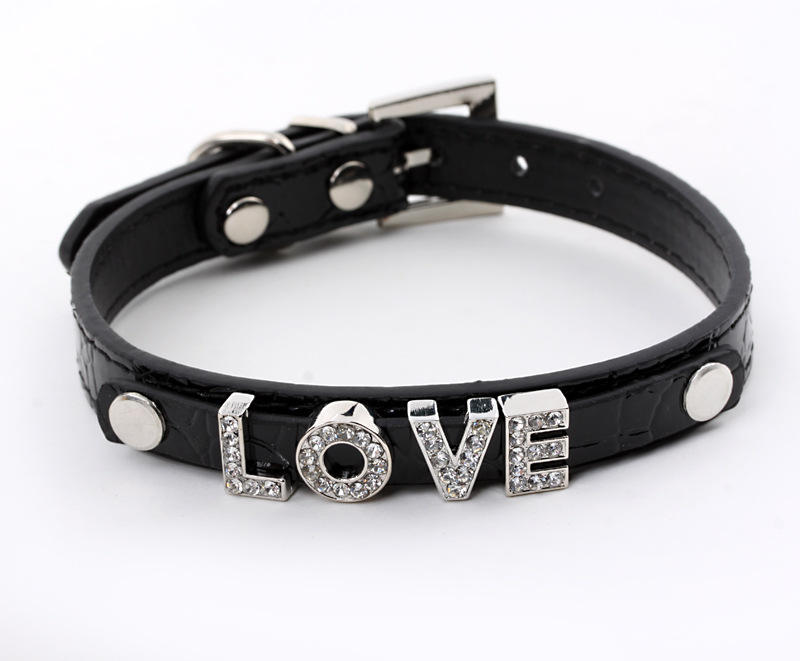 Collares de bricolaje perro mascota negro