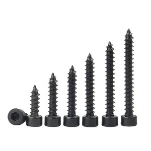 M2 M2.5 M2.6 M3 M4 M5 M6 M8 Black Zinc Plated Steel Allen <strong>Hex</strong> Socket Cap Head Self Tapping Wood <strong>Screws</strong> - Product Image 1