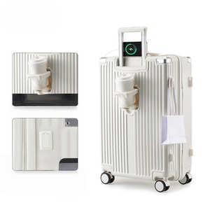 Valise à cadre en néoprène semi-aluminium 20 pouces 24 pouces, bagage de voyage résistant à l'usure, valise à roulettes avec serrure à code, bagage à main 114 - Product Image 2