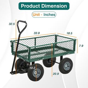Chariot de jardin en acier personnalisable de 1200 LBS <span class=keywords><strong>Wagon</strong></span> utilitaire en métal à usage intensif Côtés en maille amovibles Chariot de jardin à <span class=keywords><strong>lit</strong></span> plat pour fermes et maison - Product Image 3