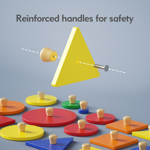 ของเล่นไม้มอนเตสซอรี่เพื่อการศึกษาสำหรับเด็กวัยเตาะแตะ 1-3 ปี ของเล่นเสริมพัฒนาการทางประสาทสัมผัส ชุดตัวต่อรูปทรงเรขาคณิต 12 ชิ้น - Product Image 4