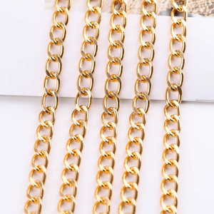 Chaîne cubaine en aluminium plaqué or, 1 mètre, accessoires de bijouterie pour colliers et sacs DIY - Product Image 2