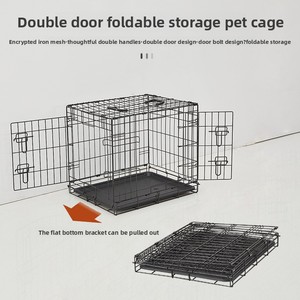 <span class=keywords><strong>Cage</strong></span> pour animaux de compagnie pliable multifonctionnelle à double porte en fil métallique pour chiens et chats - Product Image 2