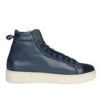 Baskets montantes en cuir Antony Sander NEVADA bleues pour homme, avec semelle intermédiaire en EVA et semelle extérieure en caoutchouc, amorties, à lacets, style basketball