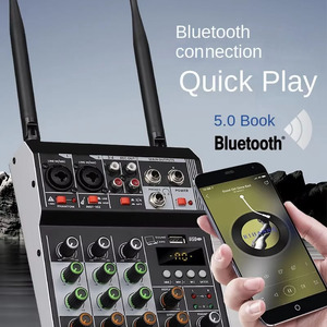 Kỹ thuật số Echo trộn giao diện điều khiển với Dual micro, 4-kênh trộn giao diện điều khiển, UHF/không dây Microphone/USB/BT cho chơi âm nhạc - Product Image 2