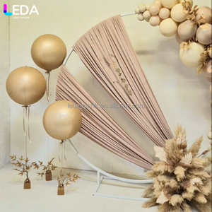 LEDA Wedding Party Event Decoration White Metal <b>Round</b> Hanging Flower <b>Balloon</b> Backdrop - Product Image 4
