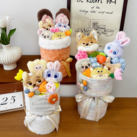 Nouvelles figurines en peluche Nick et Judy de Zootopia, bouquet de fleurs de dessin animé, jouets en peluche pour petite amie, Saint-Valentin