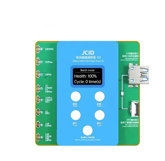 JC JCID Q1 Battery Health Quick Repair Board for IPHONE 11 12 13 14 15Series No Need FPC Window Solve Pop-up Problem