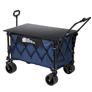 Beishanlang Camping Cart 200Lb Capacity Foldable Steel Outdoor Storage Cart With Off Road Wheels For Picnic And Travel - Product Image 1