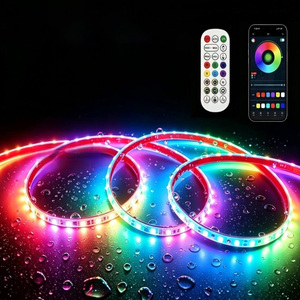 220V <b>RGB</b> LED Strip Light 5050 60LEDs/m IP65 Waterproof Outdoor Flexible Tape Driver-Free Direct Plug for Garden Patio Decor - Product Image 1