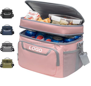 กระเป๋าเก็บความเย็นสองชั้น24กระป๋องผ้าอ๊อกซ์ฟอร์ดกันน้ำมีซิปกันความร้อนสำหรับกีฬาชายหาดอาหารไวน์ - Product Image 1