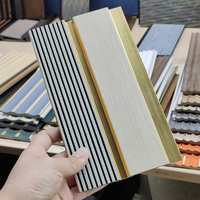 Vente en gros OEM de haute qualité pour l'intérieur Panneau mural décoratif PS en plastique composite 3d pvc charbon de bois de couleur dorée