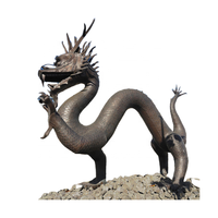 Décoration de jardin, statue de dragon chinois en bronze/métal de luxe, sculpture Feng Shui, technique de moulage, couleur/taille personnalisable, art 3D