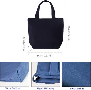 New Trendy Small Bento Cotton <b>Canvas</b> Lunch Bag Custom Mini <b>Canvas</b> <b>Tote</b> Bag with Logo - Product Image 2
