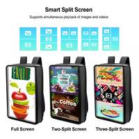 Mochila Publicitaria con Pantalla Táctil LCD de 21.5 Pulgadas, Resistente al Agua IP65, Animación Opcional, 1080p, CMS Integrado para Centros Comerciales y Tiendas Minoristas