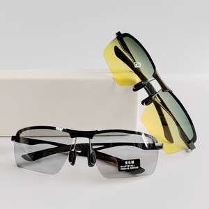 Lunettes de soleil rectangulaires polarisées photochromiques UV400 pour hommes, conduite, pêche, sports de plein air, vision nocturne, anti-éblouissement, légères - Product Image 2