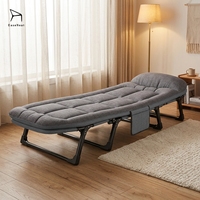 Lit pliant compact avec cadre métallique et coussin confortable pour chambre à coucher ou bureau
