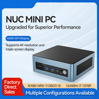 Mini PC de Escritorio para Oficina, Doble Lan, Intel 13ª/12ª Gen. Core I3/I5/I7, 2*DDR5, 2*HD/2 Tipo-C, X86 Barebone Nuc